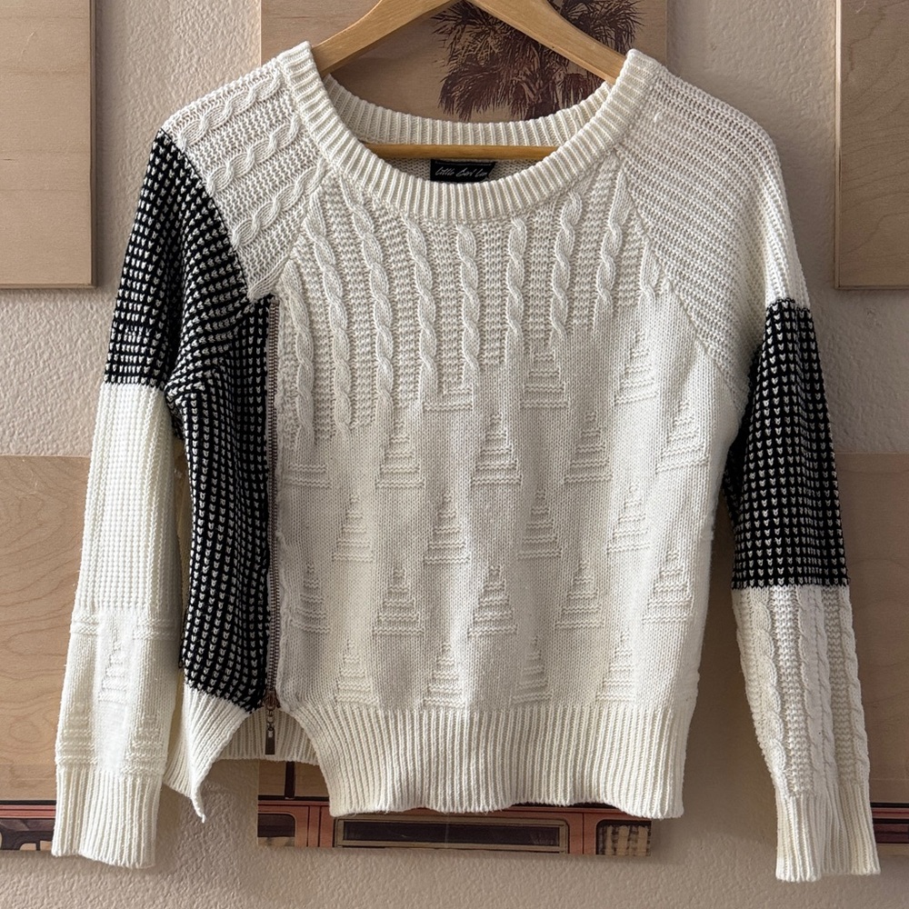 Little Girl Lies Monochrome Patterned Sweater